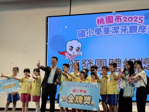 桃園市國小學童潔牙觀摩比賽頒獎 副市長蘇俊賓勉勵學童成為口腔衛生推廣大使