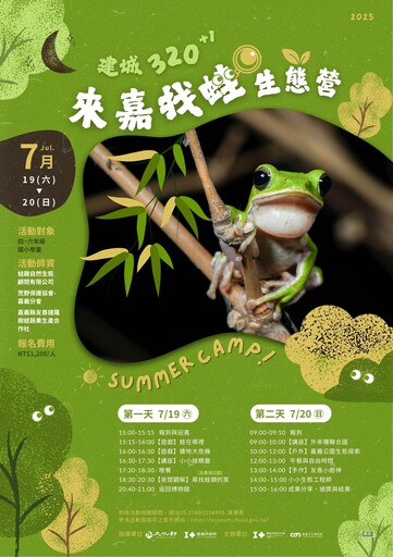 限額40人！嘉市博物館辦「來嘉找蛙」生態營 認識諸羅樹蛙魅力