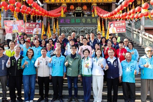 陳其邁赴大寮林園參香祈福，籲中央立院協商解決補助問題