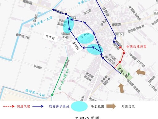 高市水利局爭取經費改善橋頭區排水分流工程預計7月中旬前完工