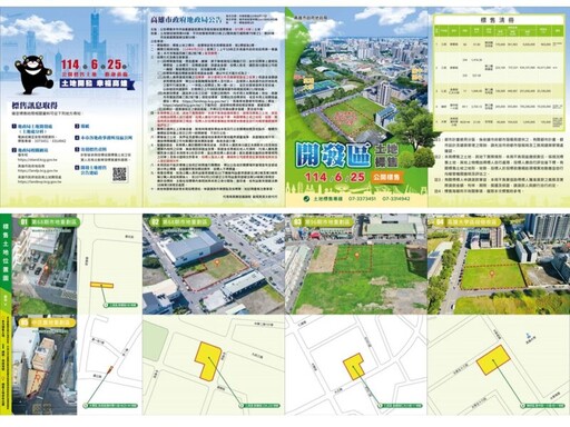 高市府地政局114年度第2季開發區土地標售 訂於6/25開標