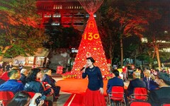 雙春金蛇映紅樹，萬盞燈光灑滿校園，歲末星海共祈福