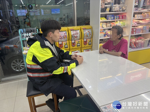 8旬失智婦三颱共舞雨夜迷途 中壢警實習生鷹眼助祖孫團員