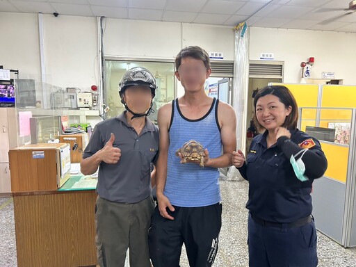烏龜翻牆「越獄」 熱心民眾偕警聯手找回飼主