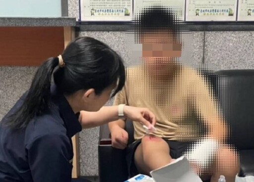 天雨路滑男童摔傷!大同警成避風港助包紮送暖回家