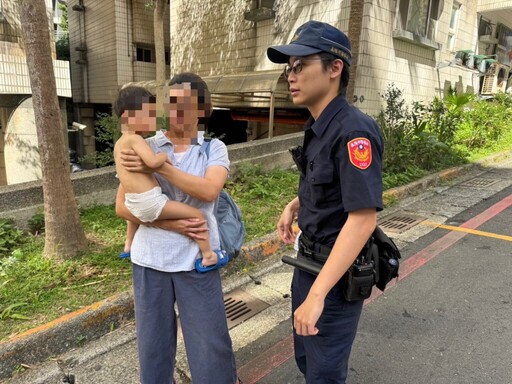 清晨街頭見尿布男童 基二警即刻協助團聚