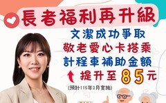北市敬老卡計程車補助「吊車尾」 張文潔成功爭取加碼至85元