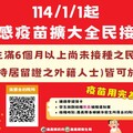 114年起流感疫苗擴大全民接種 請把握最後1萬劑機會