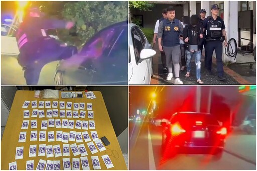 影音∕毒犯闖紅燈拒檢 勇警急追攔停破窗逮人