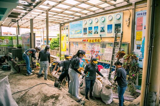 老校舍地震裂損 遠雄志工赴清水修繕守護學童安全