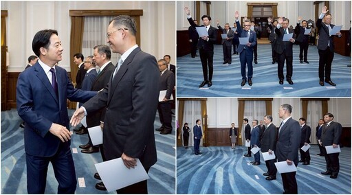 新任行政院、考試院政務人員及駐外大使宣誓 總統賴清德逐一致意