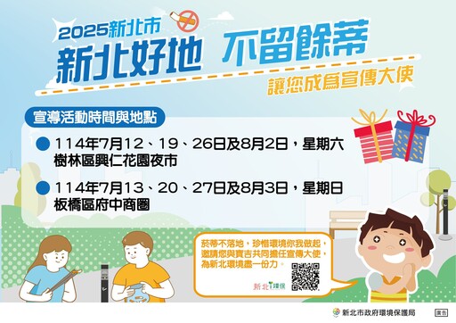 菸蒂不落地從我做起 新北環保局暑期出擊 夜市、商圈邀民眾響應