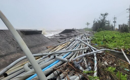 山陀兒颱風造成枋寮大庄海堤破堤 全力搶修中