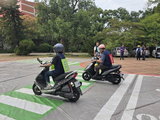 竹市監理站x竹縣市交通隊x華大 校園路口實境演練 提升機車騎乘安全