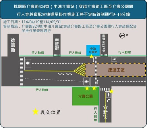 配合桃捷綠線施工 桃園區這路段行穿線4/19起管制通行