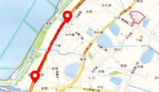 台61線北上新屋路段18日進行施工作業 外側車道暫時封閉