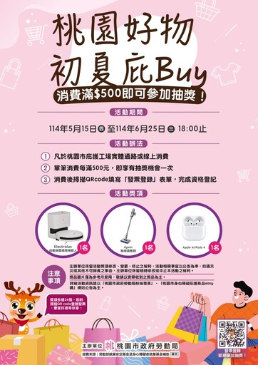桃園庇護購物節滿額抽大獎 邀您一起相挺身障就業