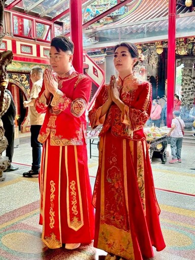 在桃園大廟景福宮結婚!開漳聖王、月老神君見證新人喜結良緣