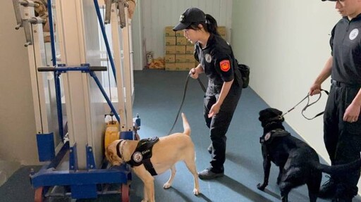 世壯運壁球賽場全面安檢 蘆竹分局攜警犬排除危害確保萬全