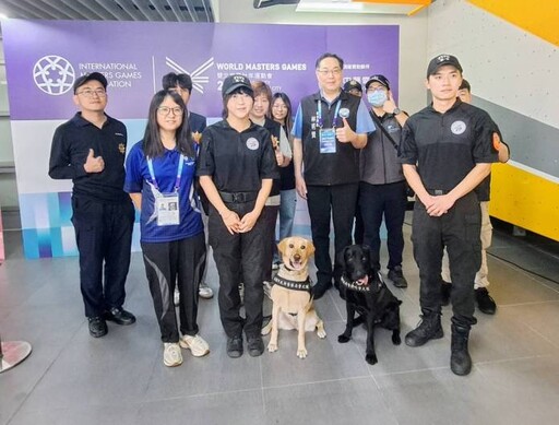 世壯運壁球賽場全面安檢 蘆竹分局攜警犬排除危害確保萬全