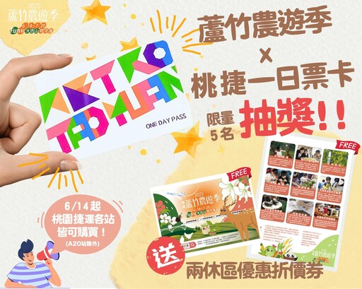 桃捷推蘆竹農遊季一日票 多重優惠等你拿