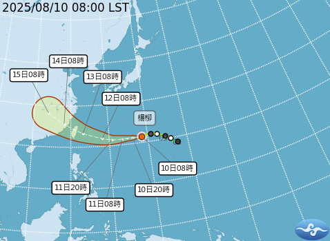 楊柳颱風侵台機率增 這天恐穿越北台灣上空