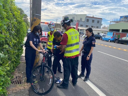 楊梅警暖心助民 找回貨物救助中暑男子