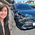 台北市議員顏若芳驚傳車禍 高架橋上遭遊覽車追撞車全毀