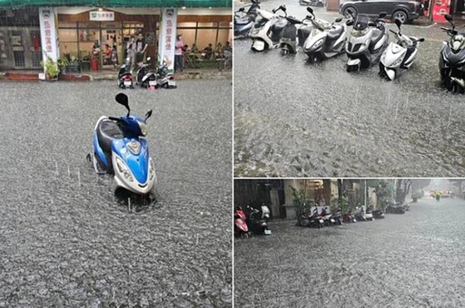 快訊／8縣市大雷雨特報 新北永和積水一度快淹過機車排氣管