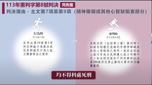 【精障不得處死】大法官認其辯護及受刑能力不足 須符合憲法罪責原則