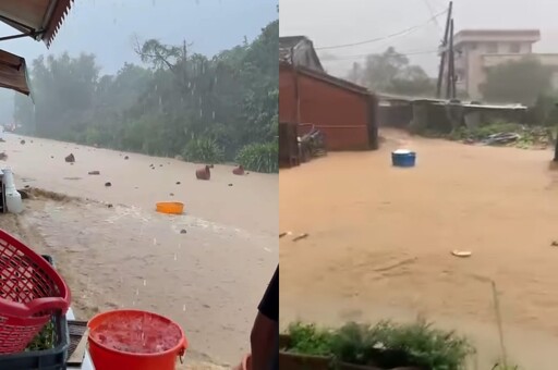 新北金山雨量破600毫米 潭子山區夫妻被水沖走雙亡