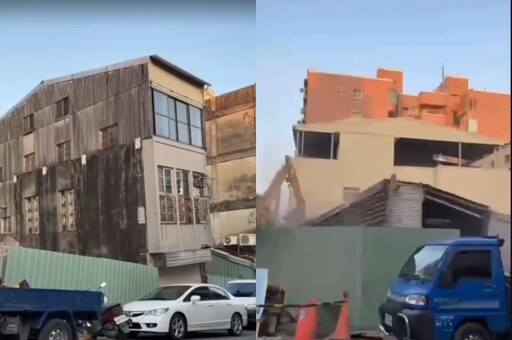 【有片】這不是AI合成!台南新建案挖地基 隔壁3層樓透天厝竟倒塌崩毀