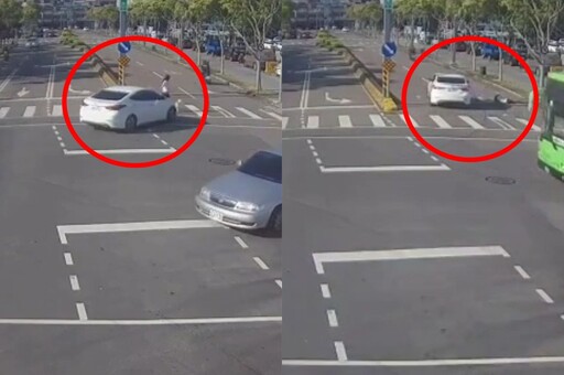 【有片】恐怖畫面!台中女溜狗行經斑馬線 遭左轉車「直擊」撞成重傷