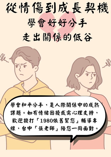 台中「張老師」呼籲:學會和平分手!建立成熟情感素養
