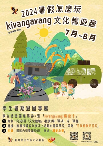 屏東文化園區暑期活動盛大登場 引領遊客體驗「kivangavang」之美