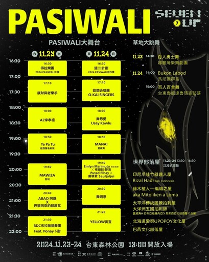 國內外原民卡司大集合！2024 Taiwan PASIWALI Festival 臺東森林公園熱鬧登場