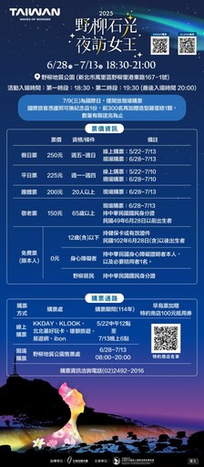 夏夜限定光影盛宴!2025「野柳石光夜訪女王」活動開放早鳥票限量預購中