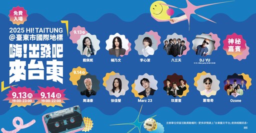 蕭煌奇將攜神秘嘉賓登場 「嗨!出發吧來台東」演唱會卡司堅強
