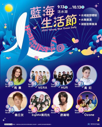 台東「藍海生活節」9/13-10/13登場！水上體驗、水舞秀、超強演唱卡司等你來玩