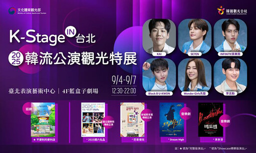 韓國觀光公社「K-Stage in 台北｜2025韓流公演觀光特展」 9/4-7台北表演藝術中心藍盒子熱鬧登場