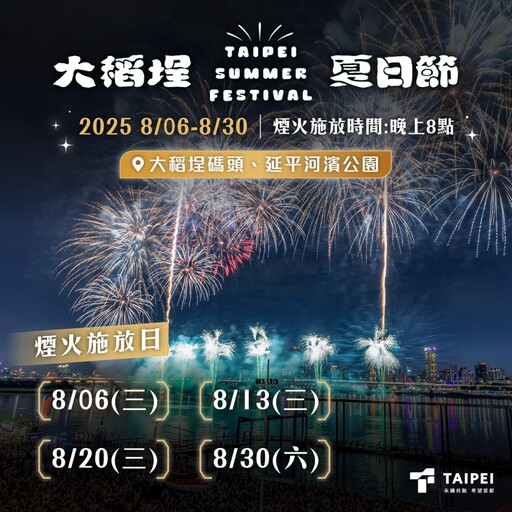 2025 大稻埕煙火 8 月登場!施放日期、時間搶先看
